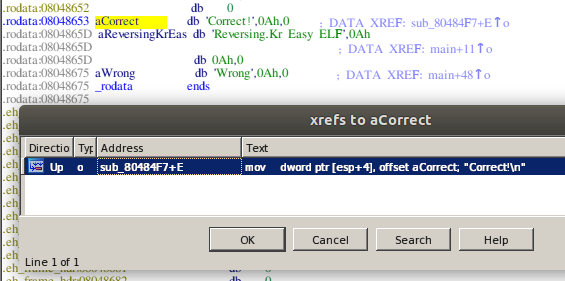 X-refs to IDA strings